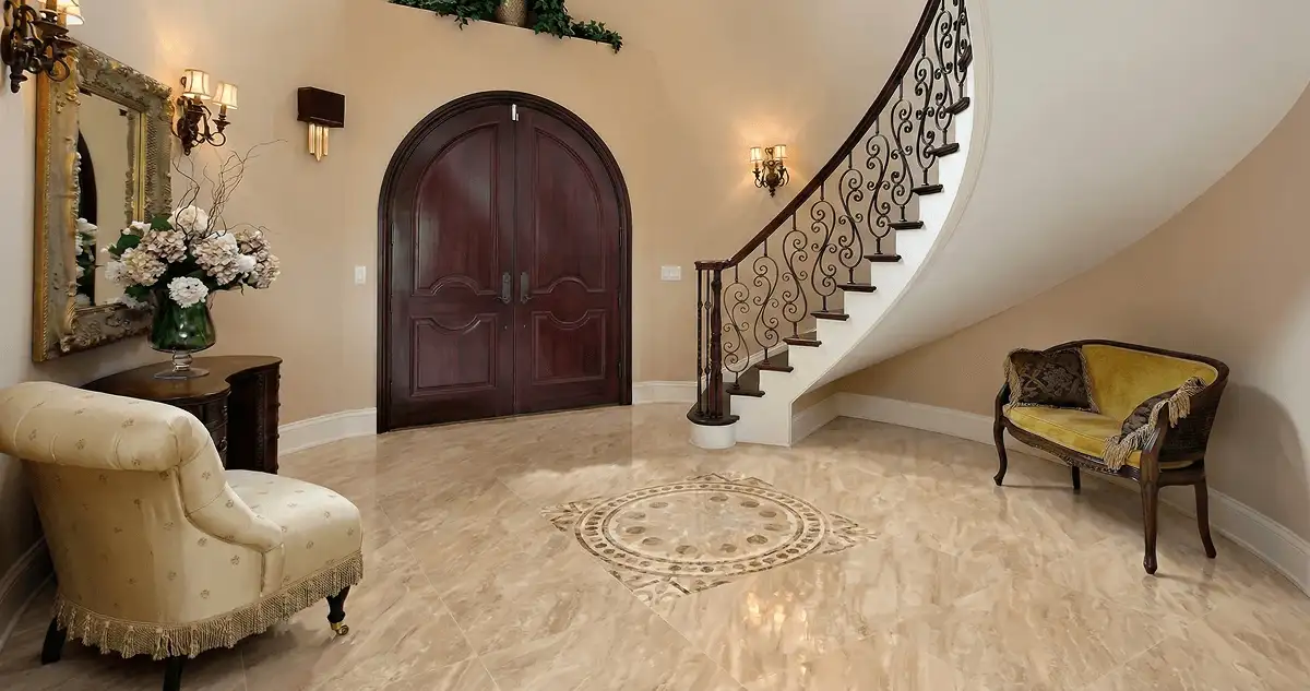 Entrance hall with professionally installed ceramic tile flooring in Riverside CA
